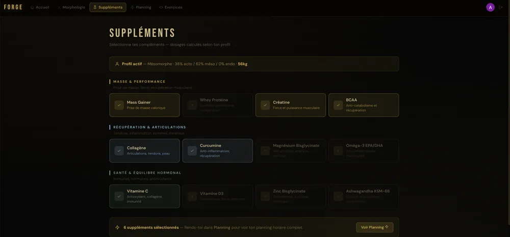 Forge — planning de prise
