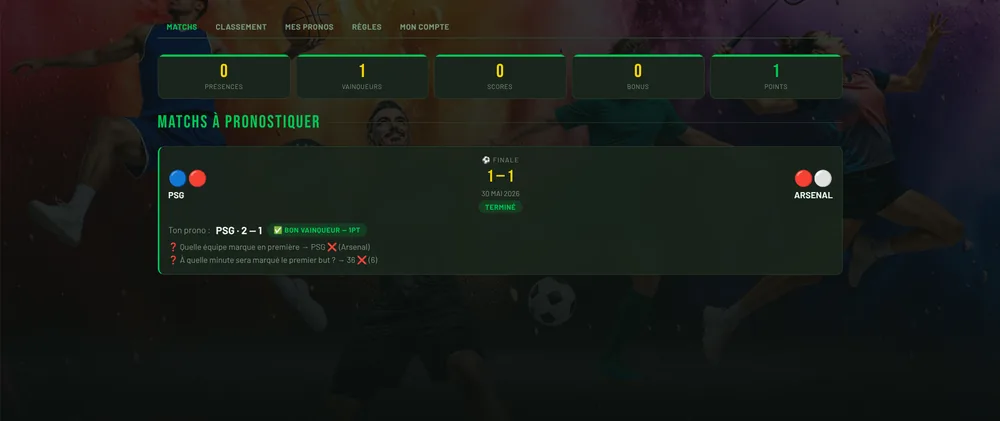 Pronos — matchs
