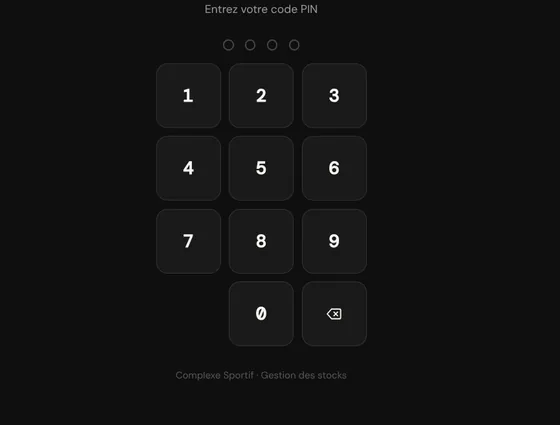 Inventaire — code PIN